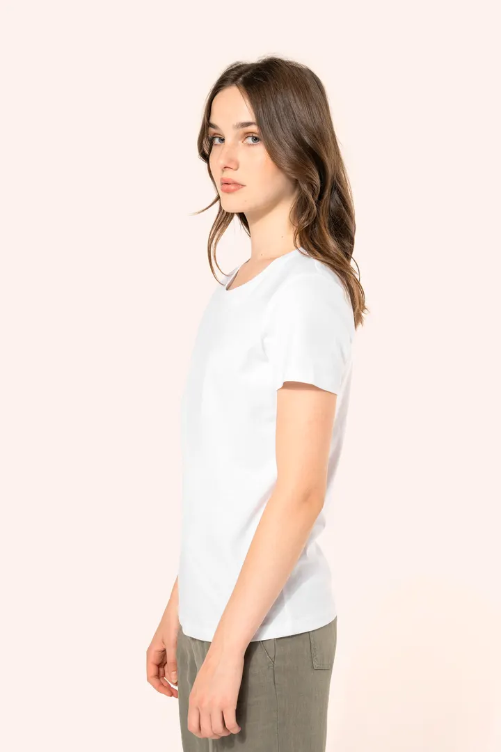 Supima® Damen-T-Shirt mit Rundhals ausschnitt und kurzen Ärmeln 7