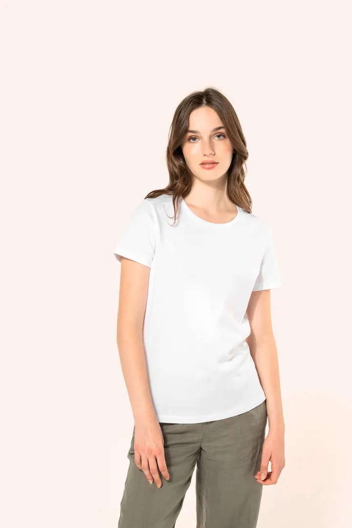 Supima® Damen-T-Shirt mit Rundhals ausschnitt und kurzen Ärmeln 8