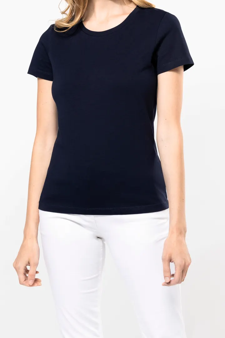 Supima® Damen-T-Shirt mit Rundhals ausschnitt und kurzen Ärmeln 1