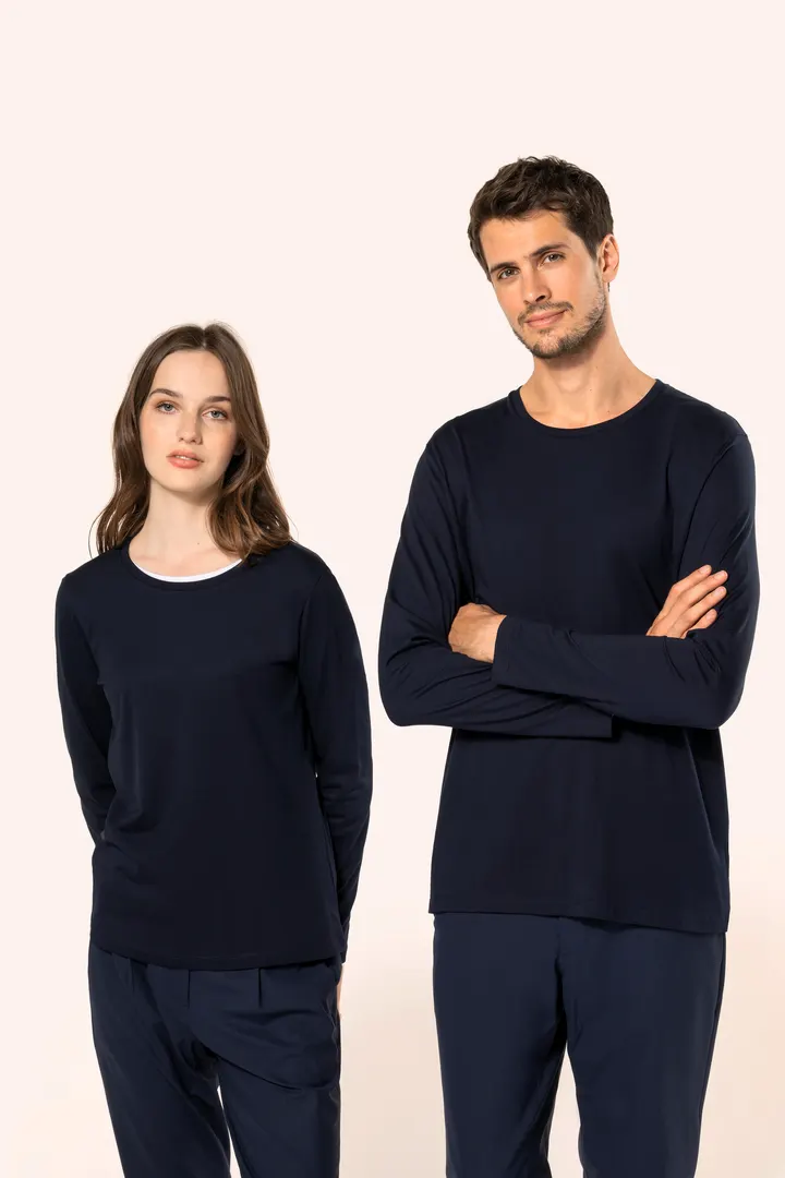 Supima® Damen-T-Shirt mit Rundhalsausschnitt und langen Ärmeln 13