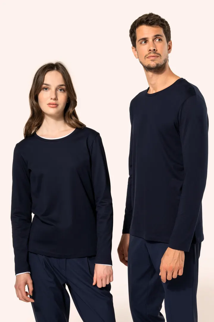 Supima® Damen-T-Shirt mit Rundhalsausschnitt und langen Ärmeln 14