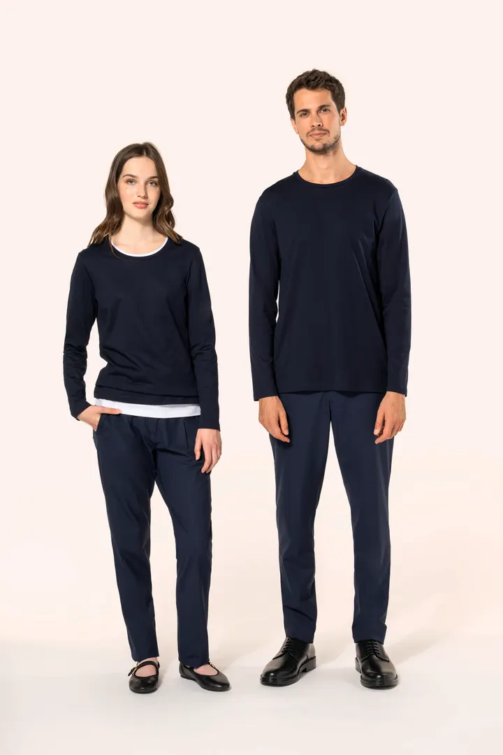 Supima® Damen-T-Shirt mit Rundhalsausschnitt und langen Ärmeln 11