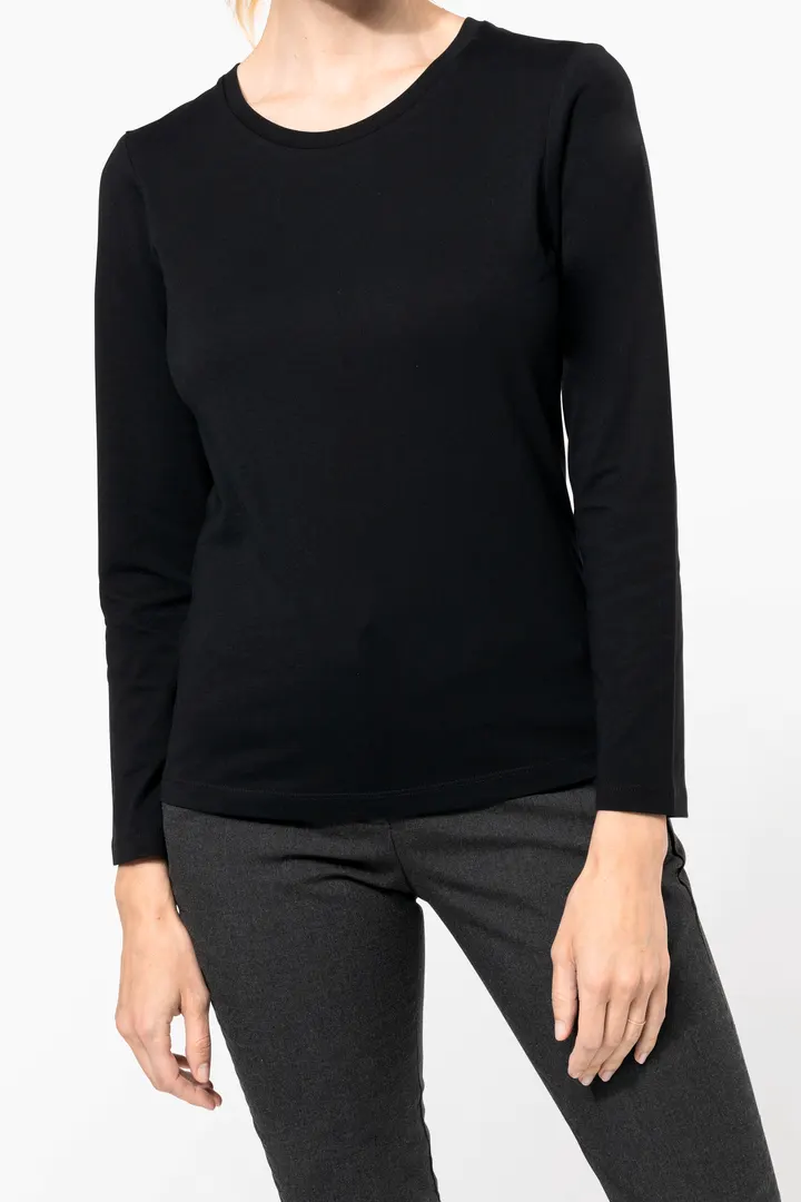 Supima® Damen-T-Shirt mit Rundhalsausschnitt und langen Ärmeln