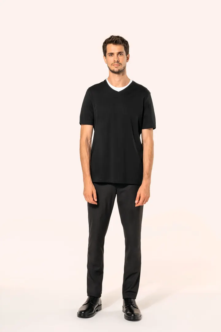 Supima® Herren-T-Shirt mit V-Ausschnitt und kurzen Ärmeln 3