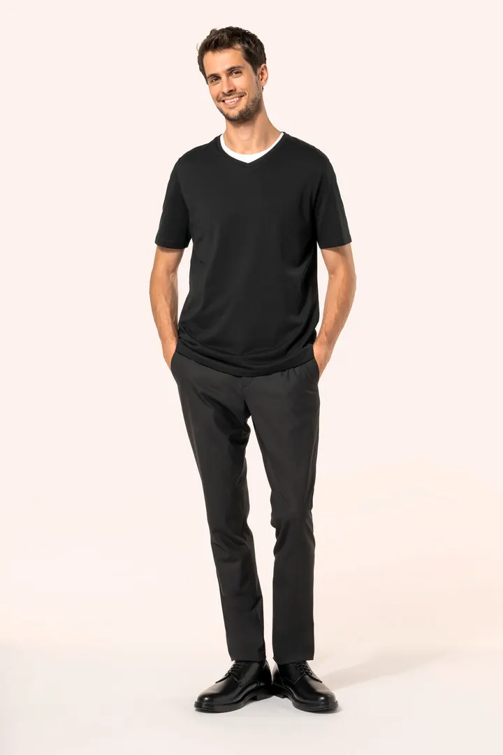 Supima® Herren-T-Shirt mit V-Ausschnitt und kurzen Ärmeln 6