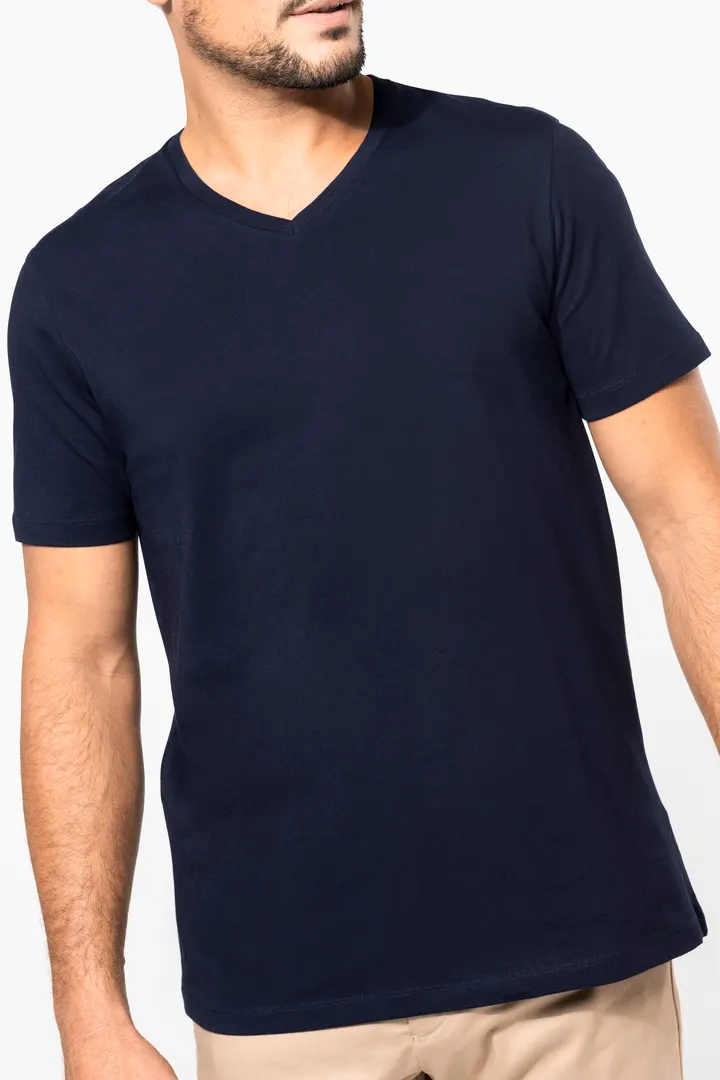 Supima® Herren-T-Shirt mit V-Ausschnitt und kurzen Ärmeln