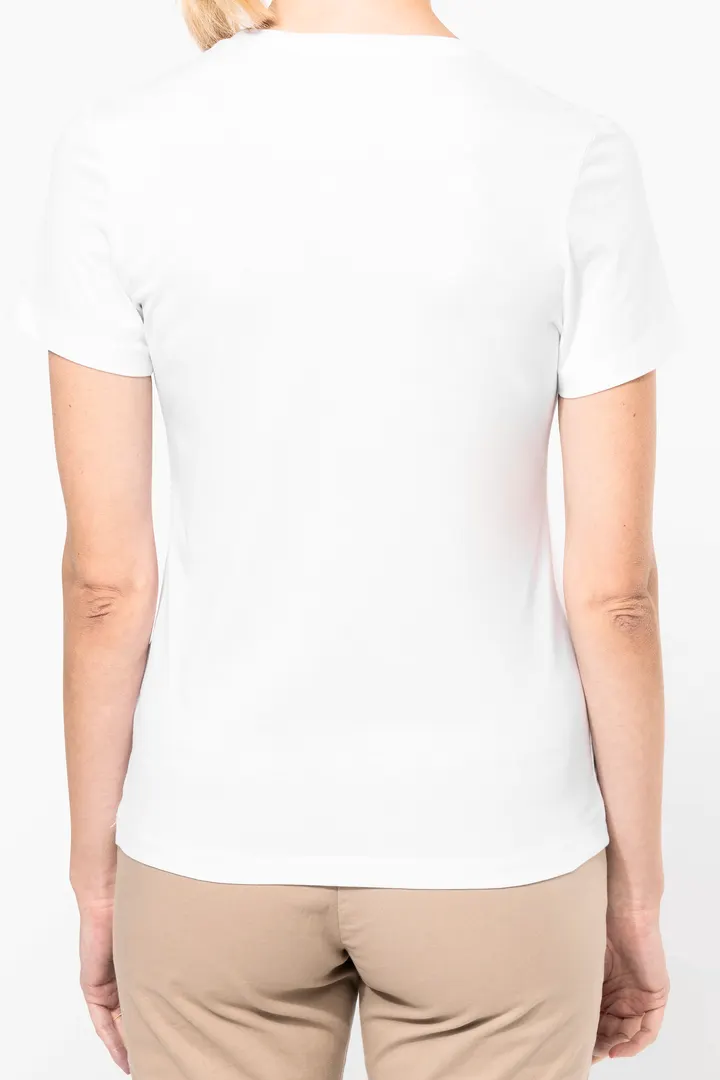 Supima® Damen-T-Shirt mit V-Ausschnitt und kurzen Ärmeln 2