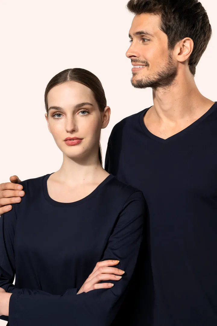 Supima® Damen-T-Shirt mit Rundhalsausschnitt und langen Ärmeln 18