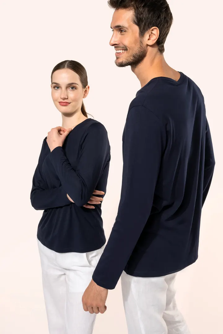 Supima® Damen-T-Shirt mit Rundhalsausschnitt und langen Ärmeln 19