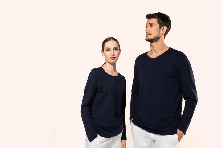 Supima® Damen-T-Shirt mit Rundhalsausschnitt und langen Ärmeln 15