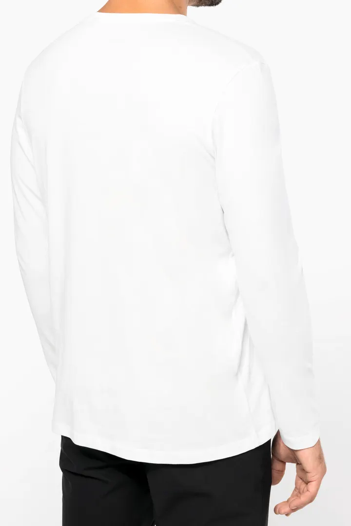 Supima® Herren-T-Shirt mit V-Ausschnitt und langen Ärmeln 2