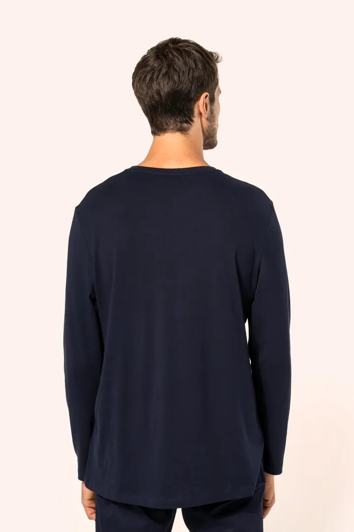Supima® Herren-T-Shirt mit V-Ausschnitt und langen Ärmeln 4
