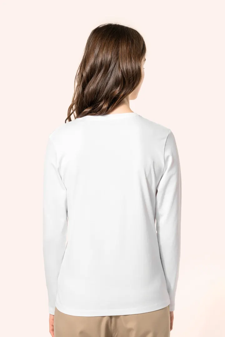 T-shirt Supima® col V manches longues femme 5