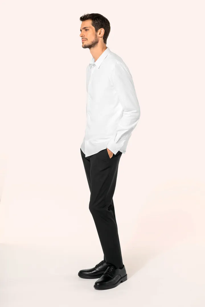 Chemise popeline manches longues homme 4
