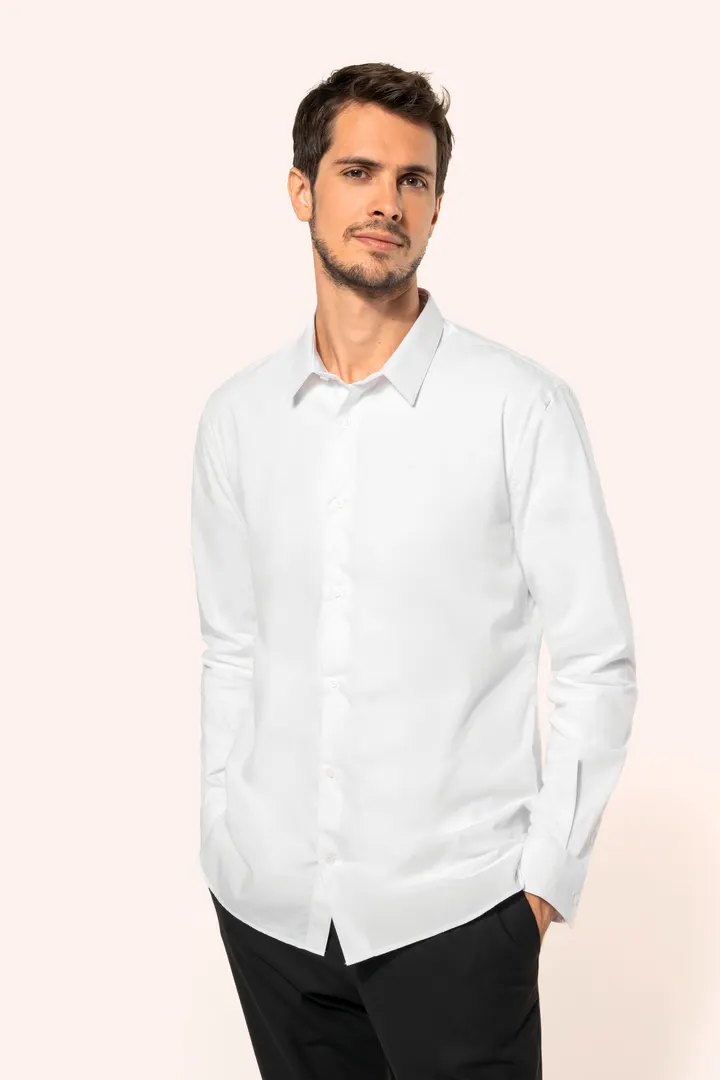 Chemise popeline manches longues homme 5