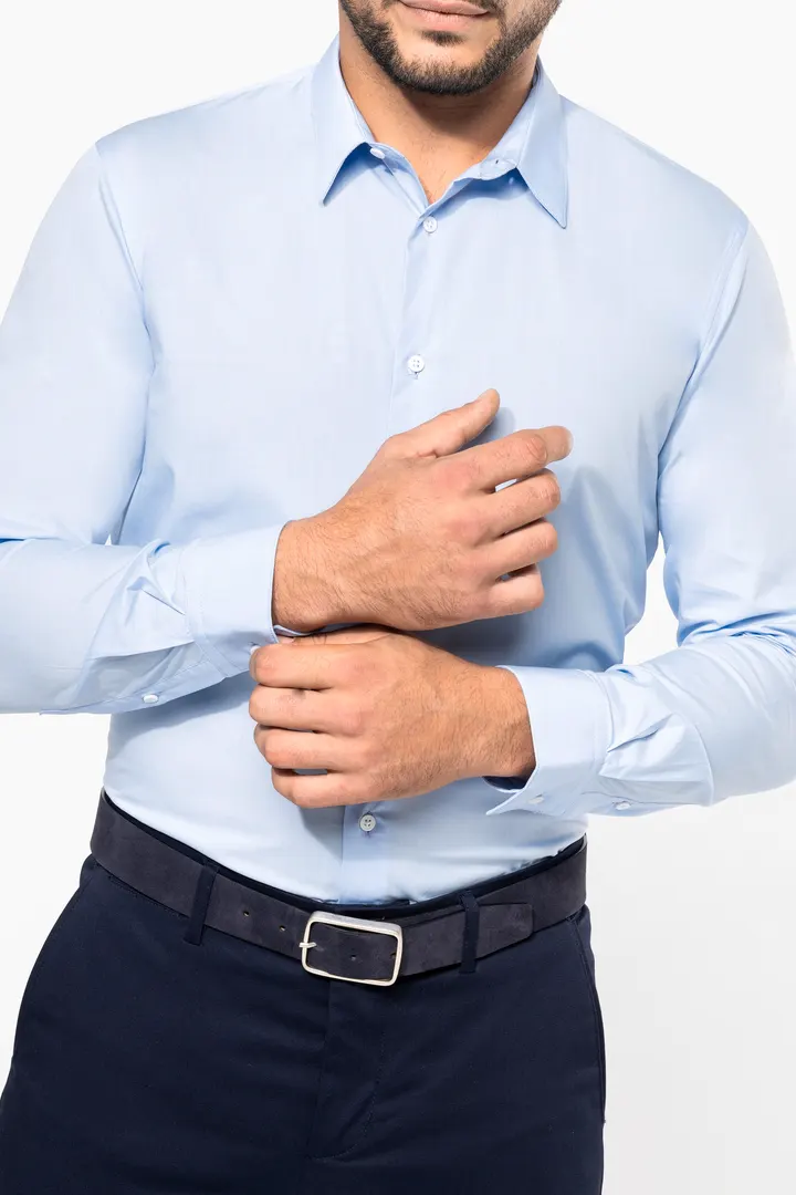 Chemise popeline manches longues homme 1