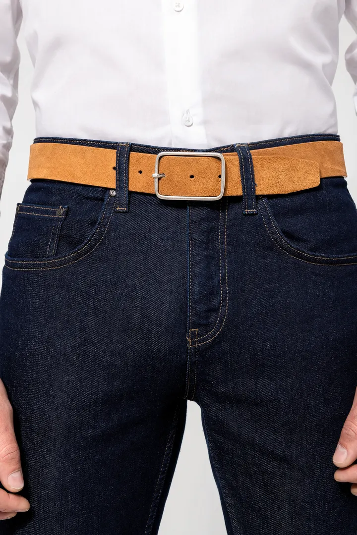 Ceinture cuir velours homme 1