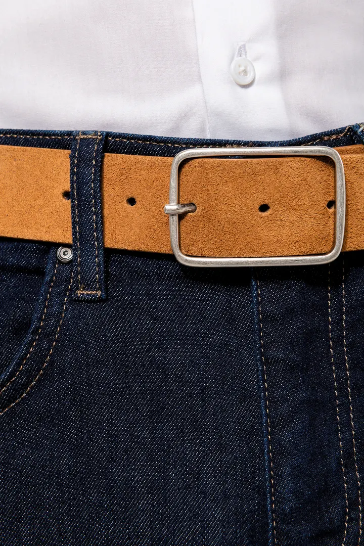 Ceinture cuir velours homme 2