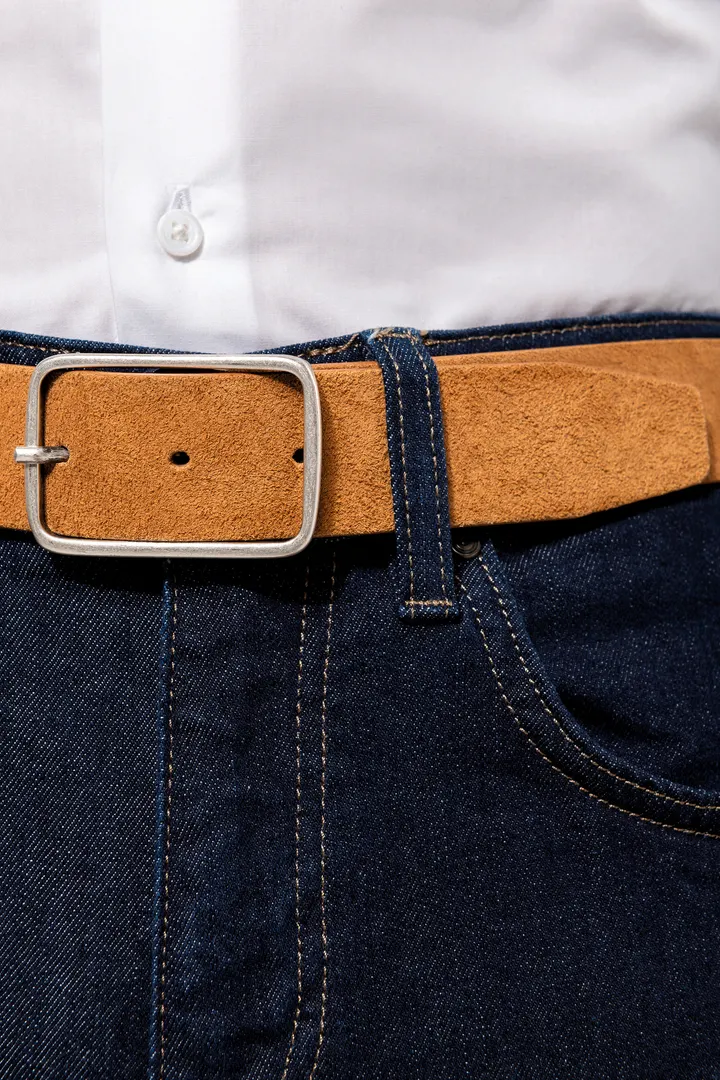 Ceinture cuir velours homme 3