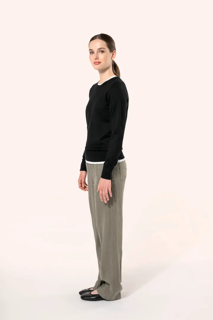 Pull Supima® col rond femme 3