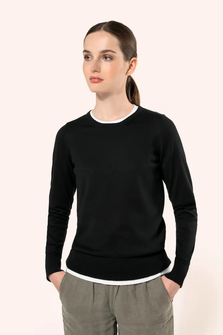 Pull Supima® col rond femme 5