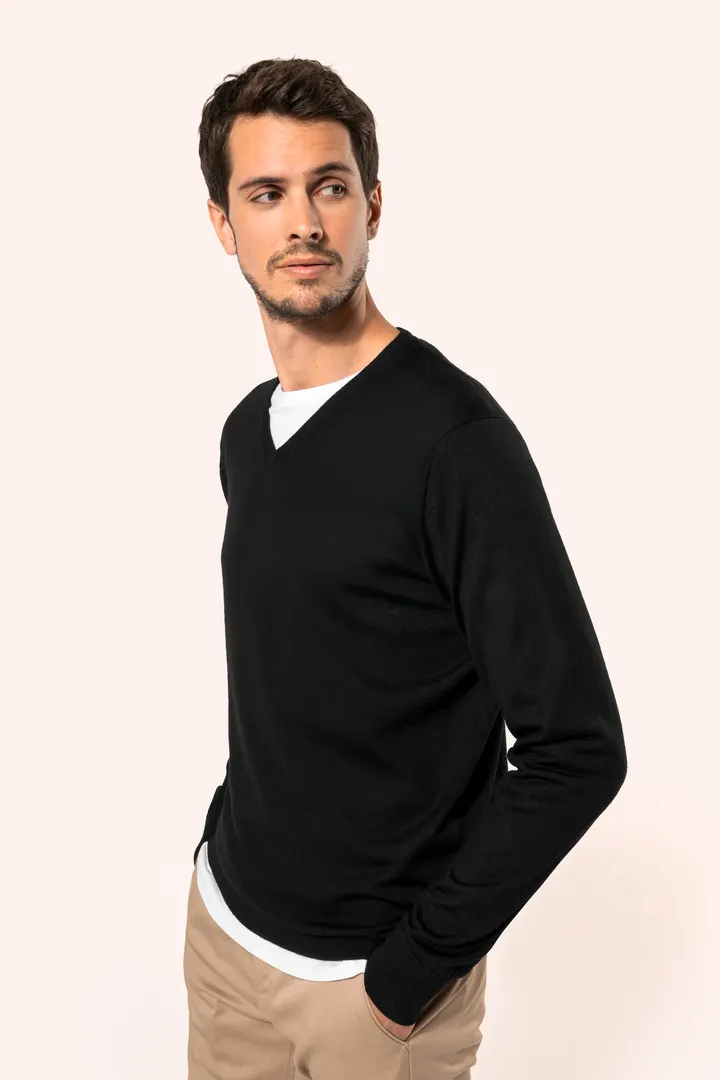 Merino-Herrenpullover mit V-Ausschnitt 3