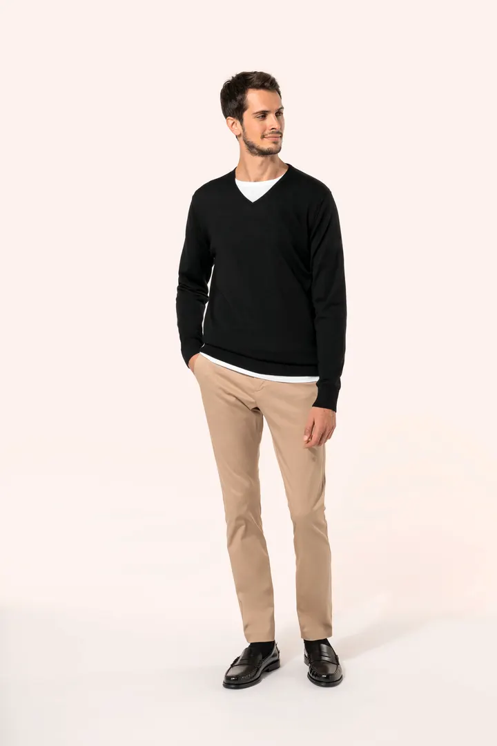 Merino-Herrenpullover mit V-Ausschnitt 4