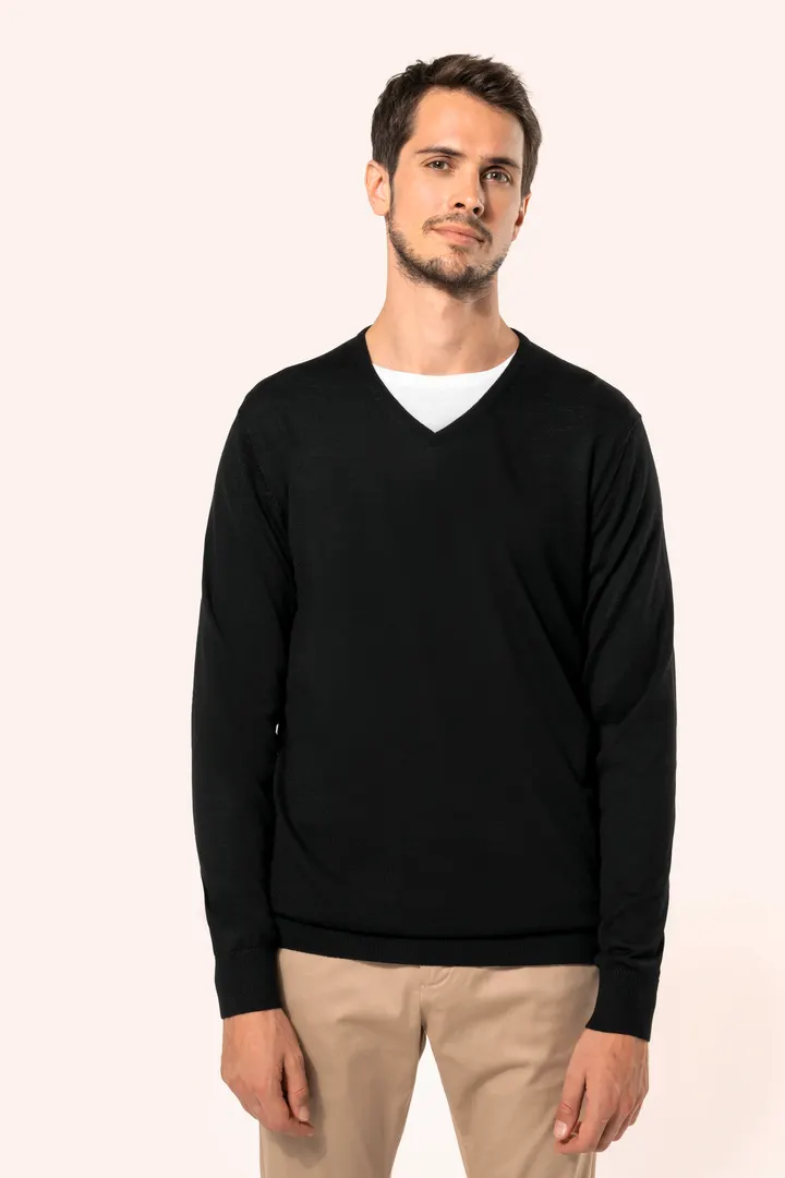 Merino-Herrenpullover mit V-Ausschnitt 7