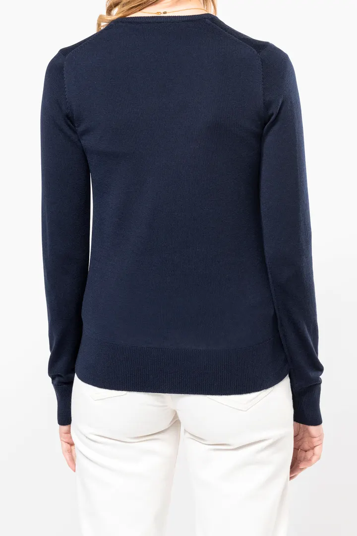 Pull Mérinos col V femme 2