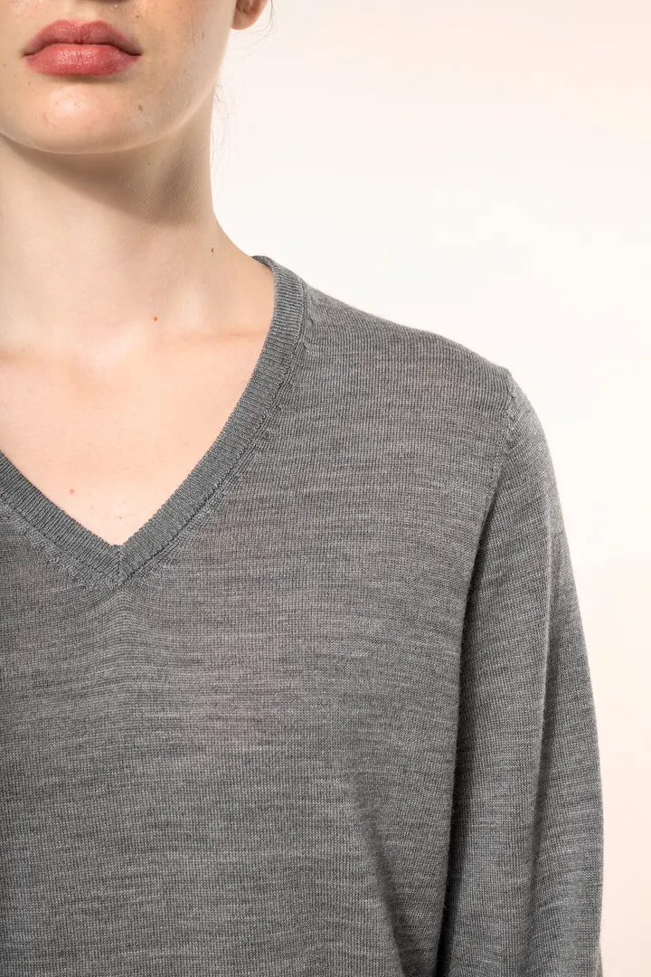 Pull Mérinos col V femme 3