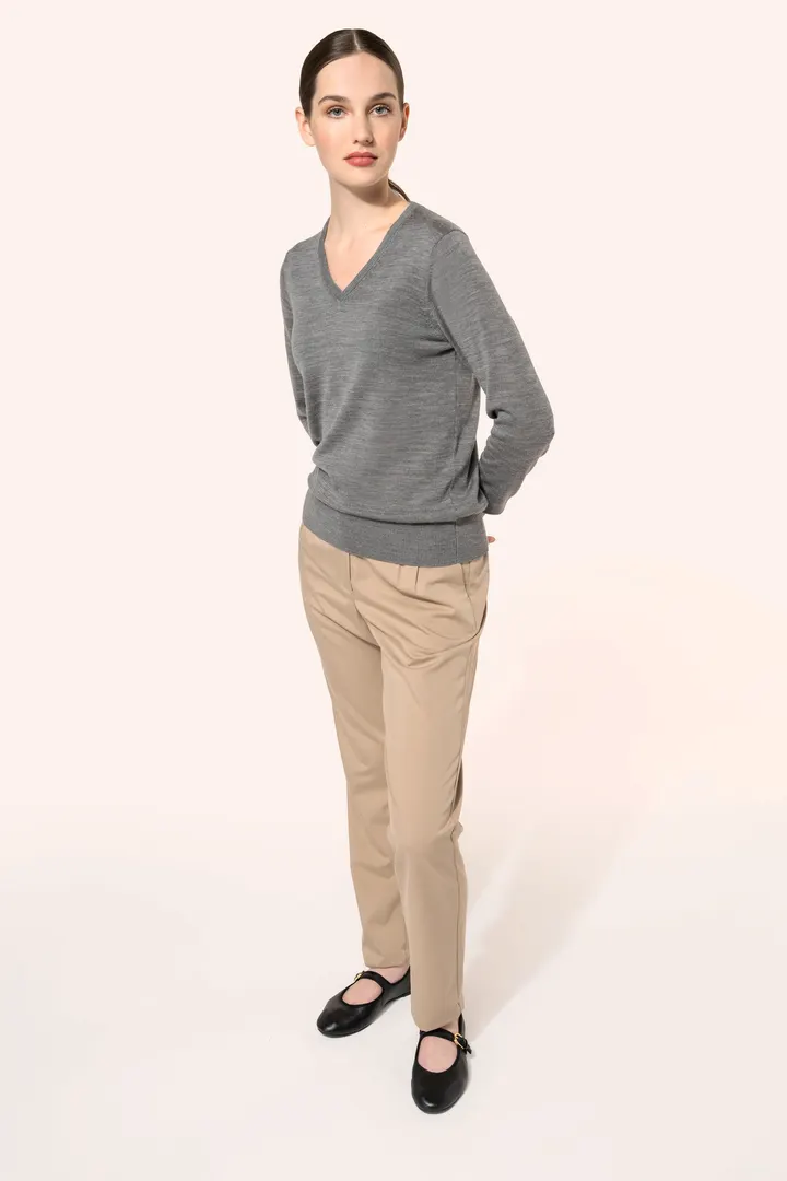 Pull Mérinos col V femme 6