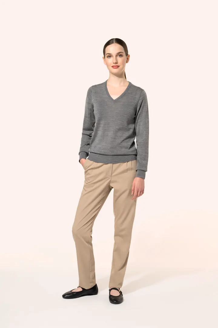 Pull Mérinos col V femme 7