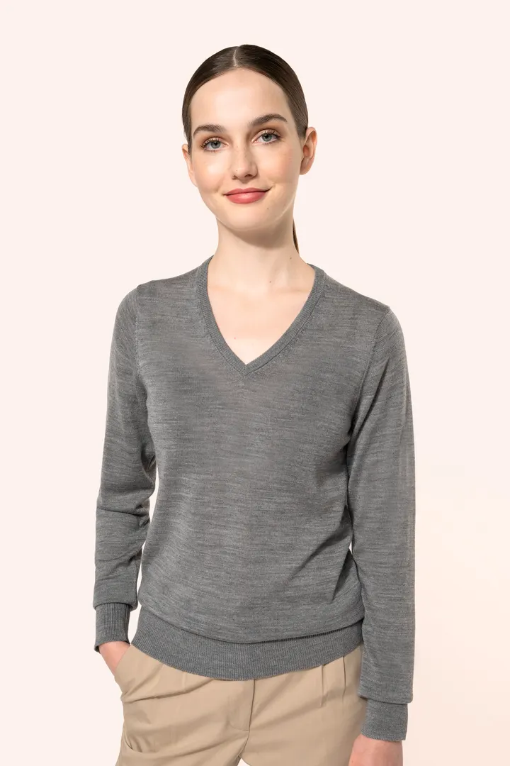 Pull Mérinos col V femme 8