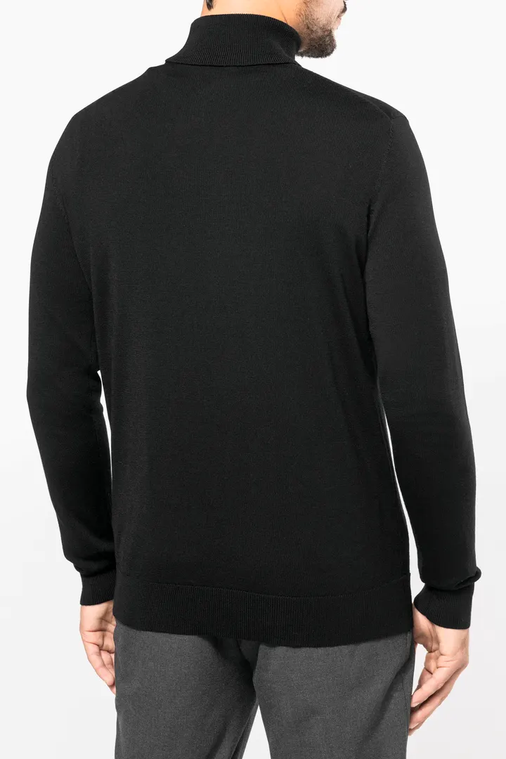 Pull Mérinos col roulé homme