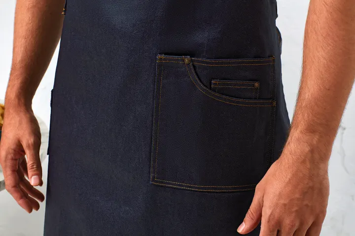 District - Waxed look denim bib apron 5