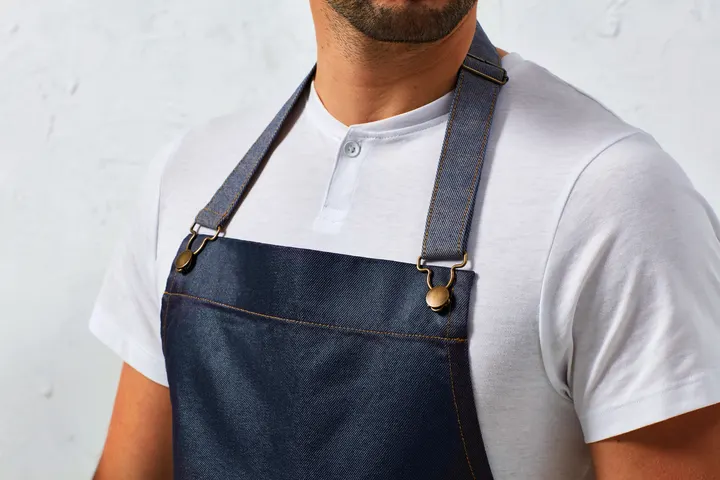 District - Waxed look denim bib apron 2