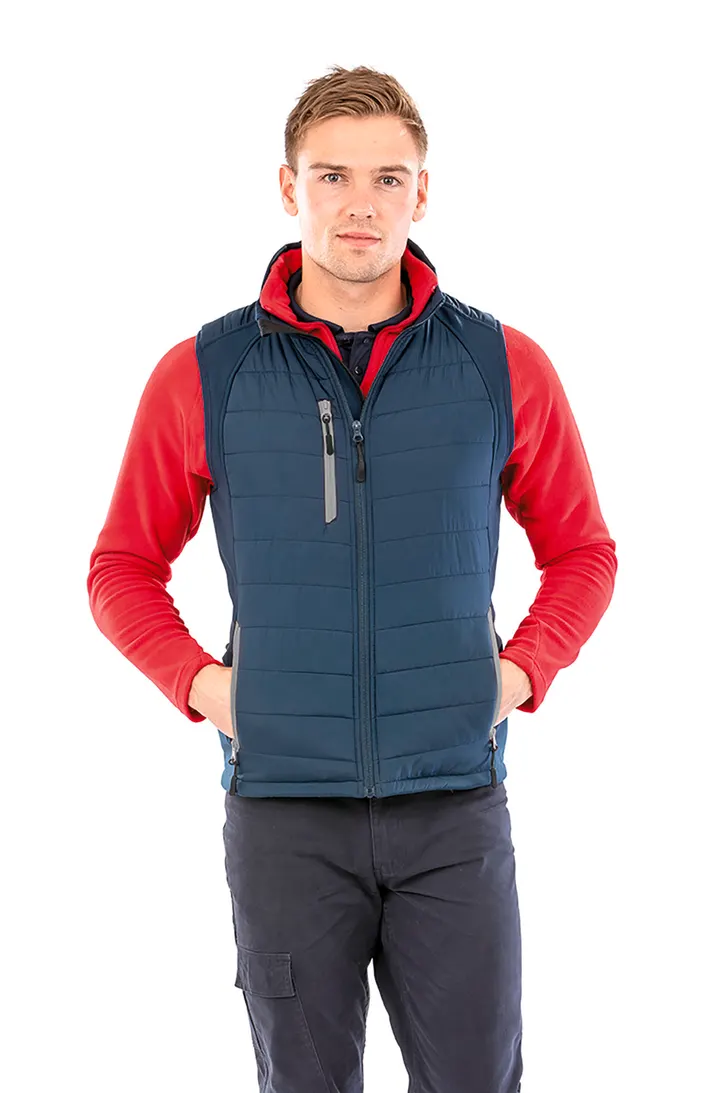 Black compass padded soft shell gilet 3