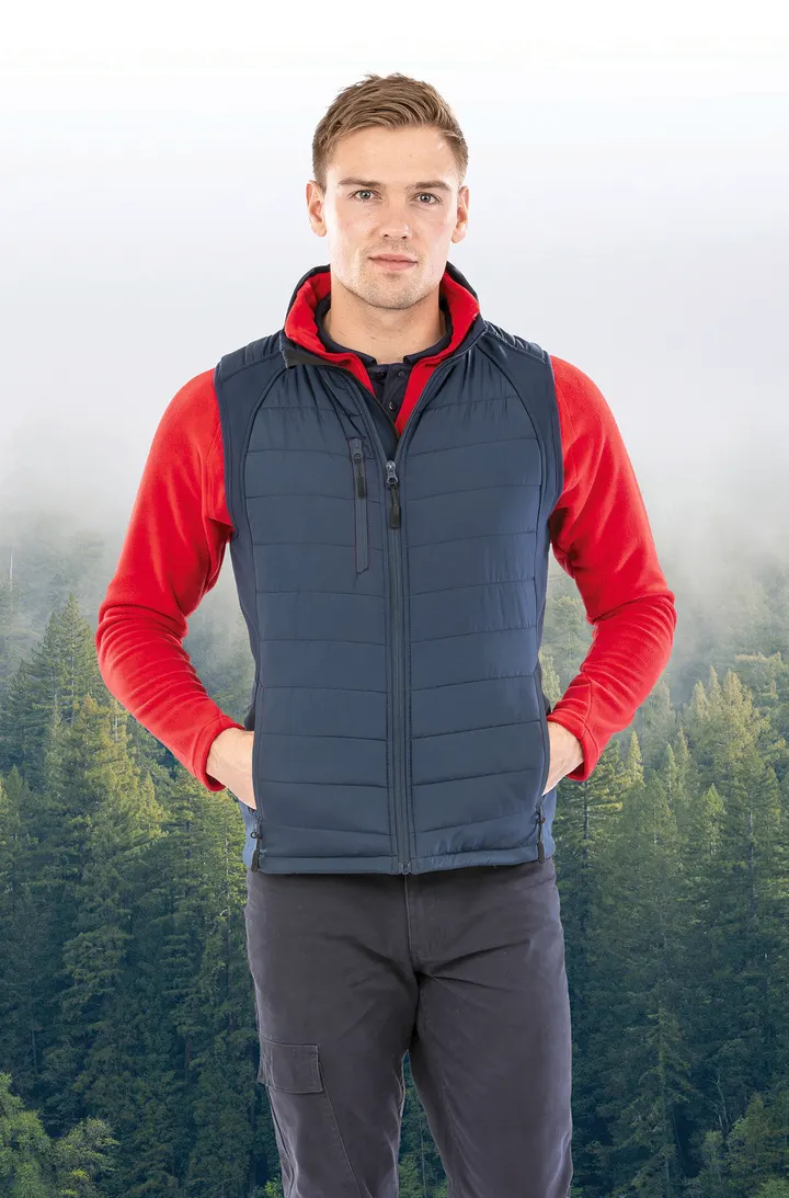 Black compass padded soft shell gilet 2