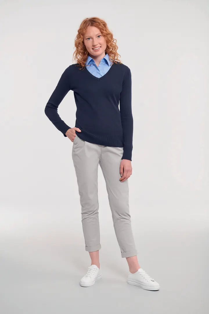 Pullover femme col v 3