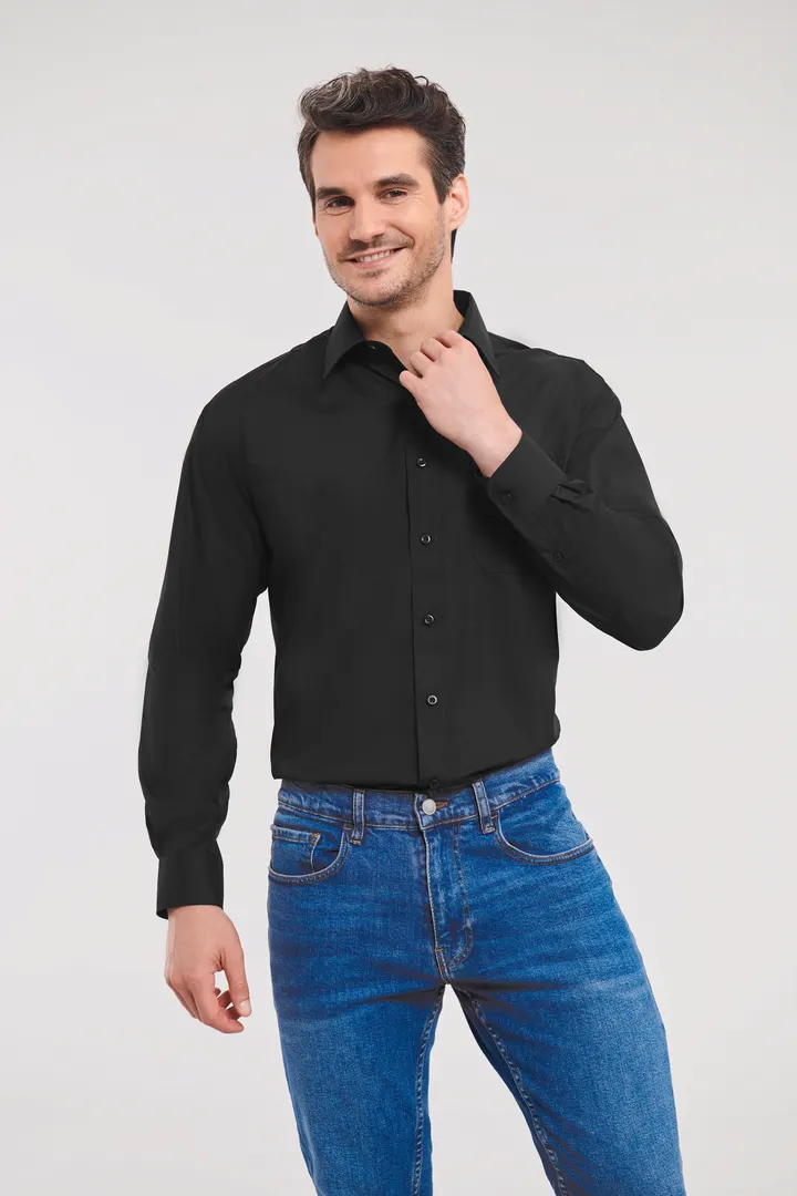 Chemise homme popeline polycoton manches longues 2