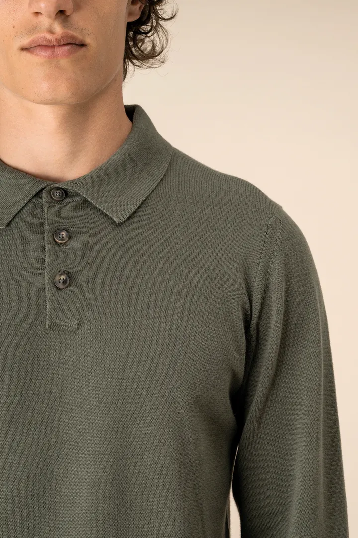 Umweltfreundliches Polohemd mit langen Ärmeln für Herren 6