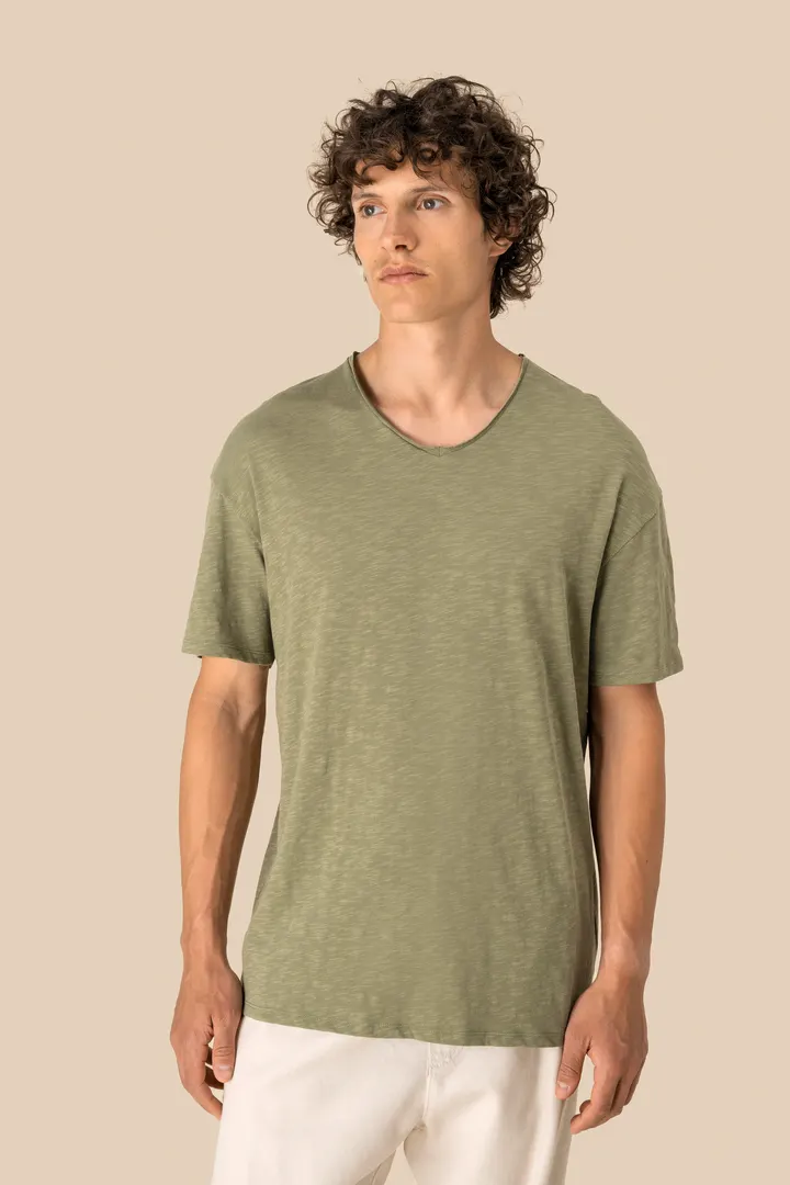 T-shirt écoresponsable col slub à épaules tombantes homme 3