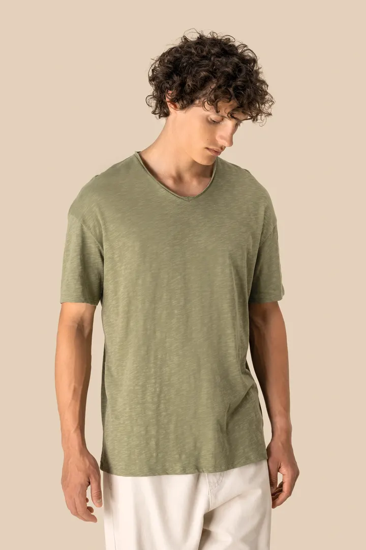 T-shirt écoresponsable col slub à épaules tombantes homme 4
