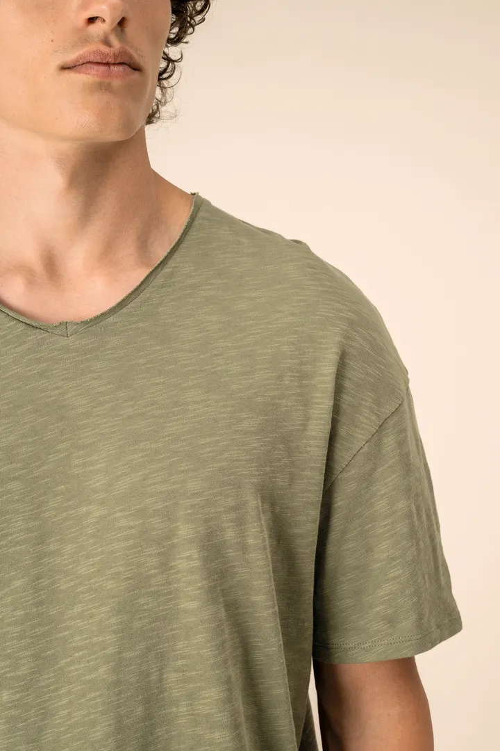 T-shirt écoresponsable col slub à épaules tombantes homme 6