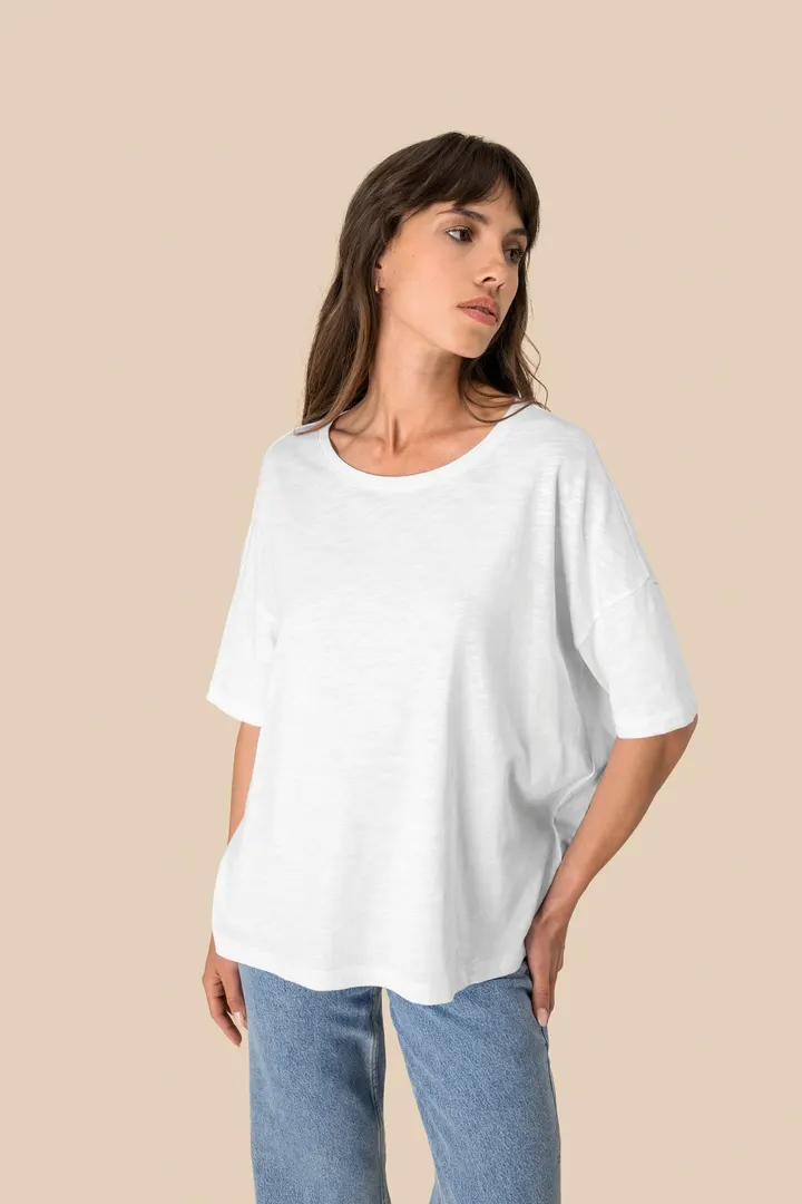T-shirt écoresponsable slub oversize femme 2