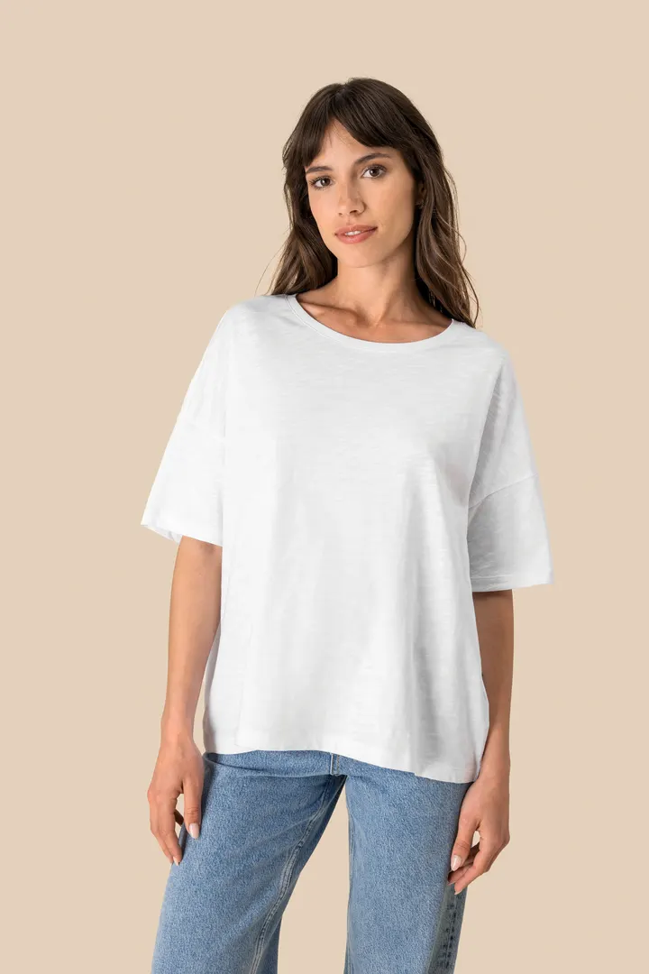 T-shirt écoresponsable slub oversize femme 4
