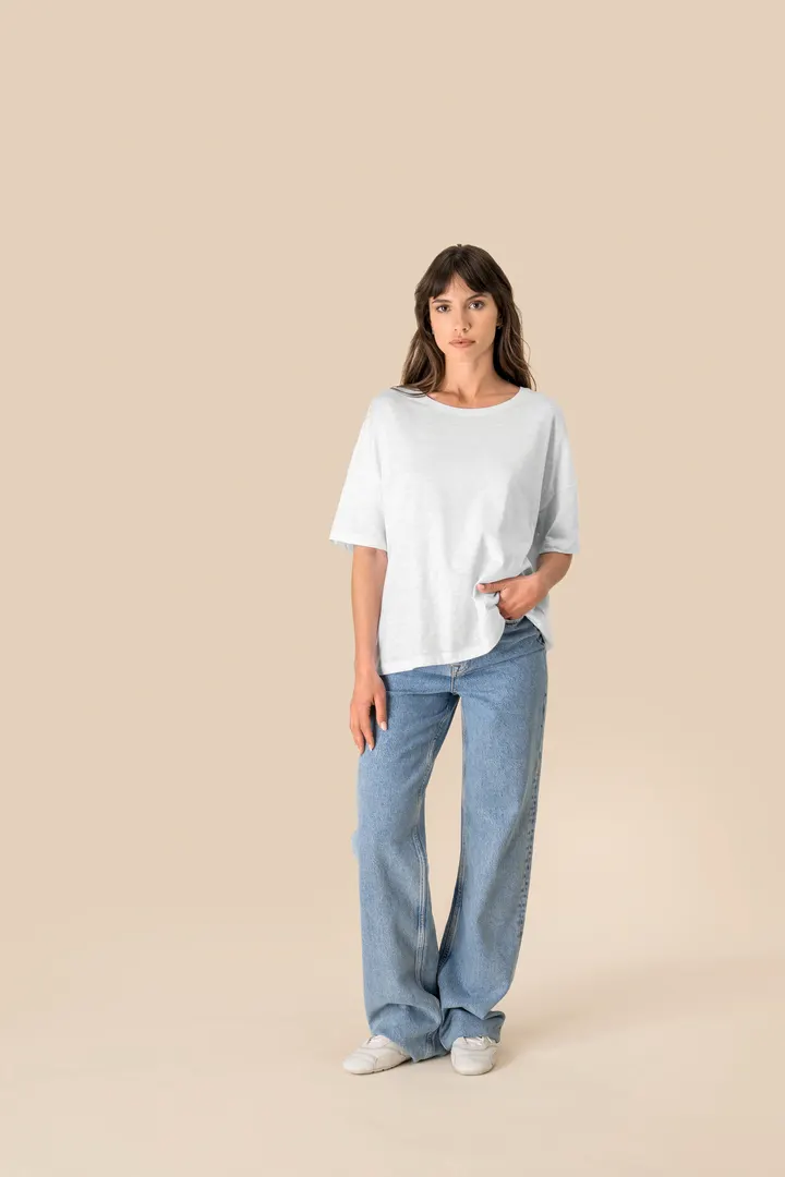T-shirt écoresponsable slub oversize femme 1