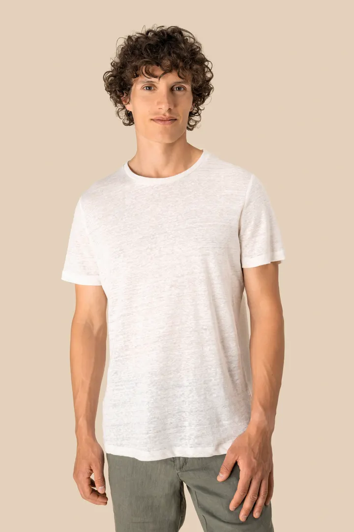 Herren-T-Shirt aus Leinen mit Rundhalsausschnitt 2