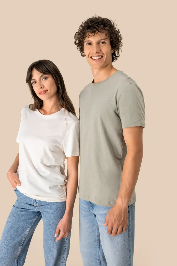 T-shirt écoresponsable en coton bio et lin unisexe 3