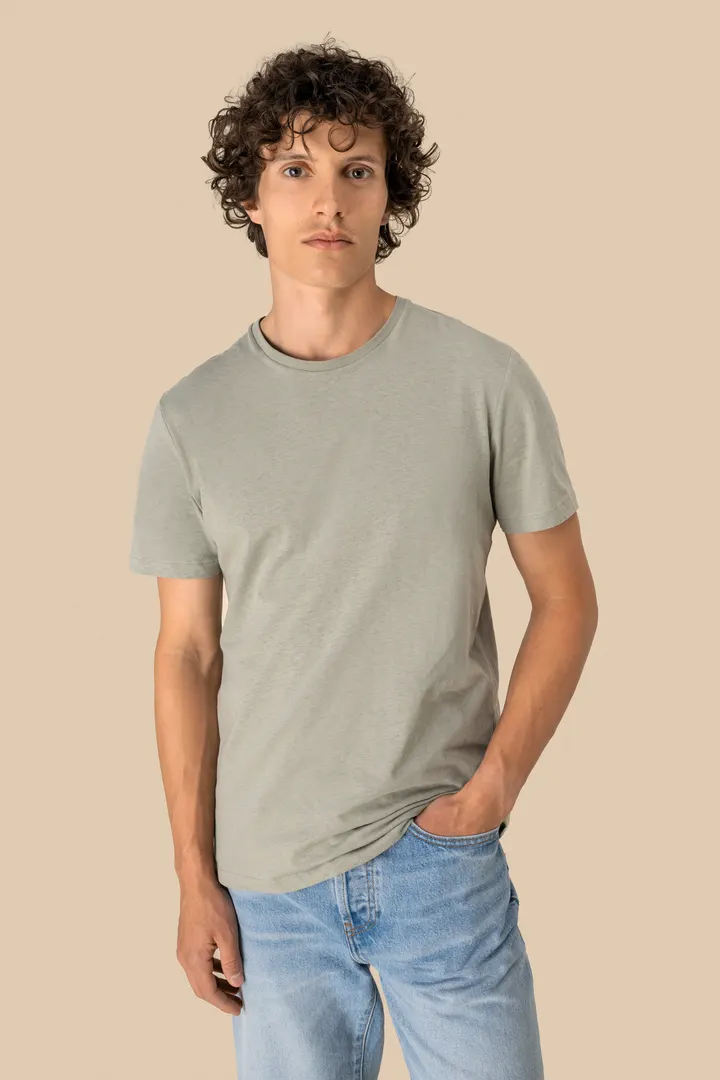 T-shirt écoresponsable en coton bio et lin unisexe 8